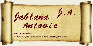 Jablana Antović vizit kartica